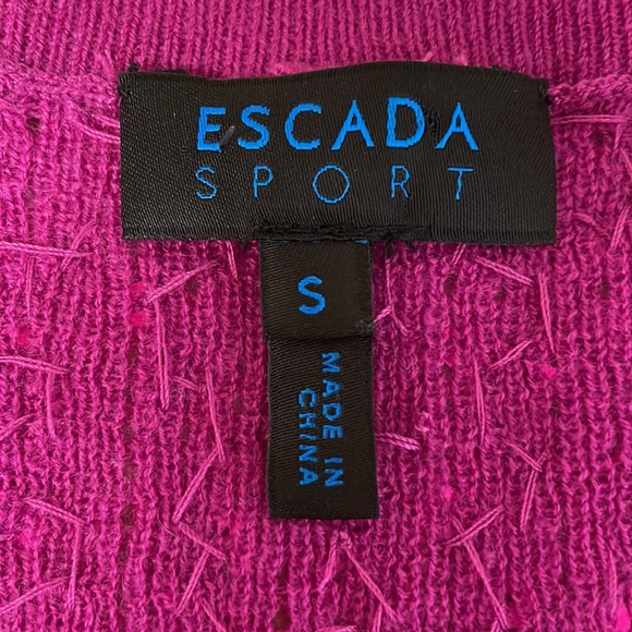 ESCADA  v-neck fuchsia sequined top, small, EUC - Picture 8 of 10